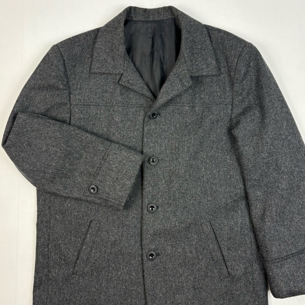 Vestidos Santa Fe Napped  Wool Flannel Tweed Western Car Coat 42R Charcoal Gray